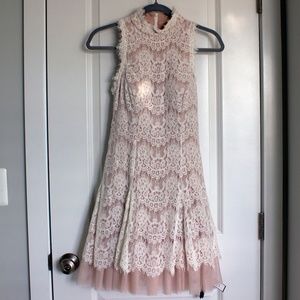 White Lace and Pink Tool Dress